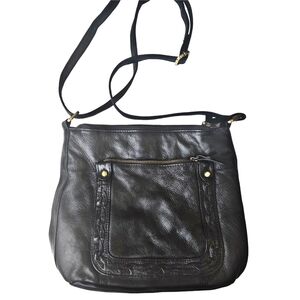 Great American Leather Works Crossbody Bag Women Medium Black Braided Leather